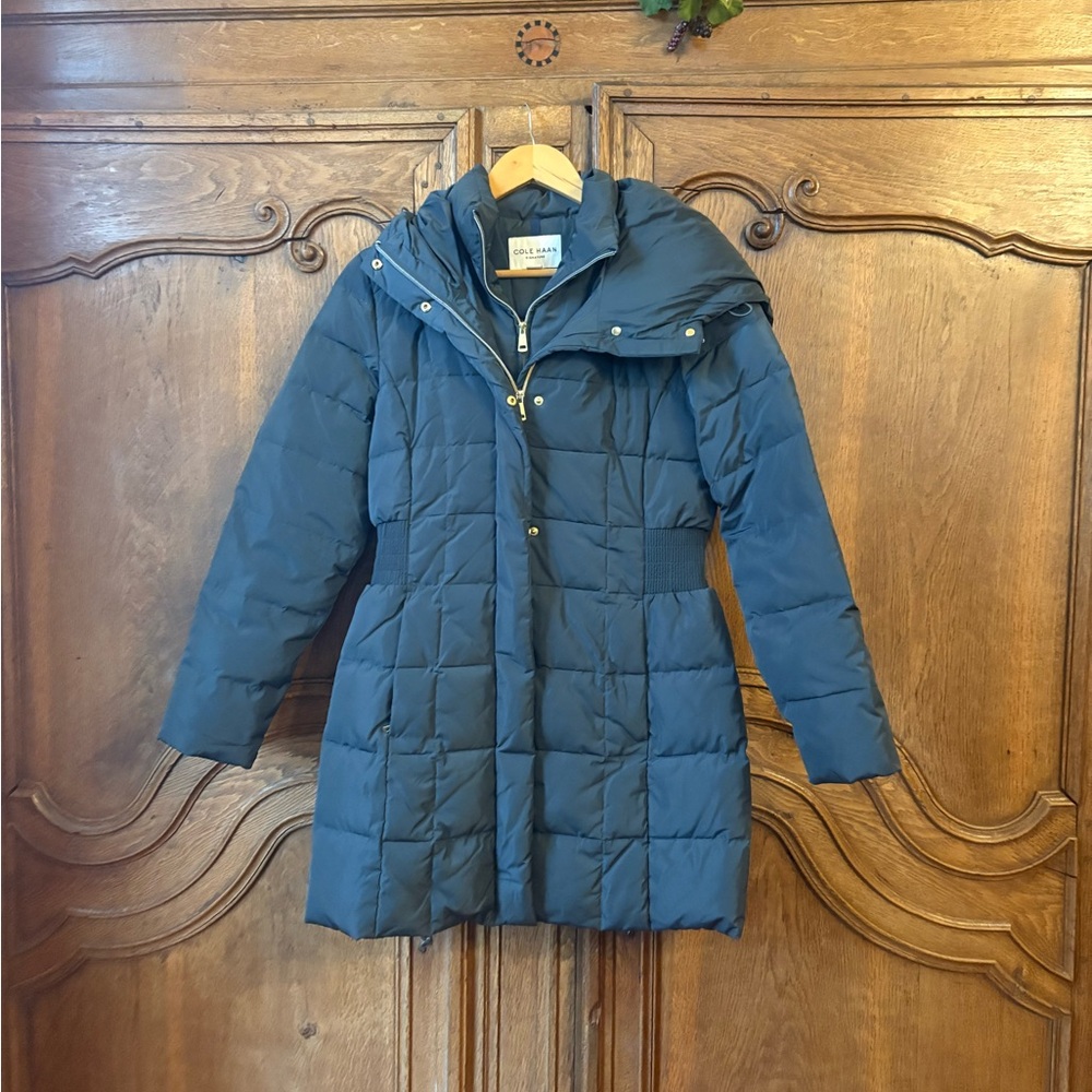 Cole Haan Hooded Down Puffer Coat - Picture 2 of 16